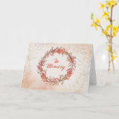 秋の感謝祭の思い出にリース カード (黄色い花)