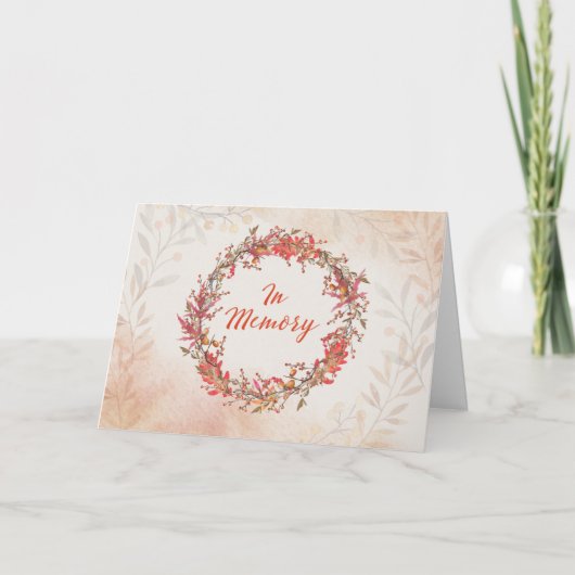 秋の感謝祭の思い出にリース カード (正面)