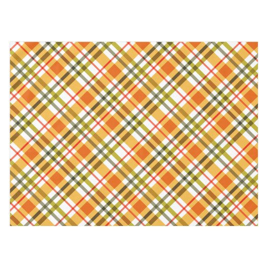 秋の感謝祭の斜め格子縞 テーブルクロス (正面(横))