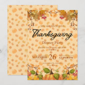 秋の感謝祭の食事への招待 招待状 (正面/裏面)