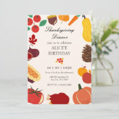 秋の感謝祭の食招待状 招待状 (スタンド正面)