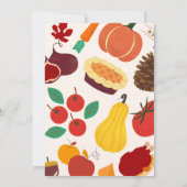 秋の感謝祭の食招待状 招待状 (裏面)