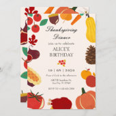 秋の感謝祭の食招待状 招待状 (正面/裏面)