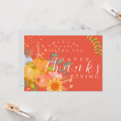 秋の感謝祭オレンジグリーティングカード カード (正面/裏面インサイチュ)