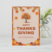 秋の感謝祭ツリーポスターアート 招待状 (スタンド正面)