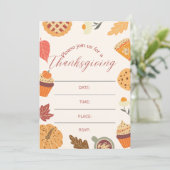 秋の感謝祭ディナーパーティーのアート 招待状 (スタンド正面)