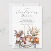 秋の感謝祭ディナーパーティー 招待状 (正面)