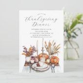 秋の感謝祭ディナーパーティー 招待状 (スタンド正面)