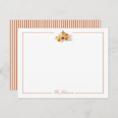 秋の感謝祭パーソナライズステーショナリー ノートカード (正面/裏面)