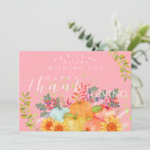 秋の感謝祭ピンクのグリーティングカード カード (スタンド正面)