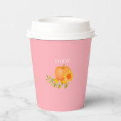 秋の感謝祭ピンク紙カップ 紙コップ (裏面)