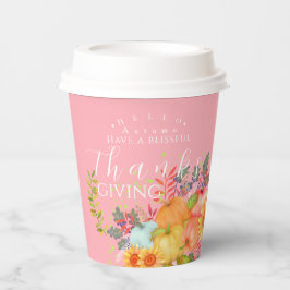秋の感謝祭ピンク紙カップ 紙コップ