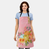 秋の感謝祭ピンク エプロン (着用した状態)