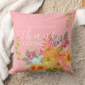 秋の感謝祭ピンク クッション (ブランケット)
