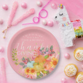 秋の感謝祭ピンク ペーパープレート (パーティー)