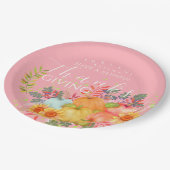 秋の感謝祭ピンク ペーパープレート (アングル)