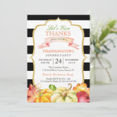 秋の感謝祭与え感謝していのディナーパーティー 招待状 (スタンド正面)