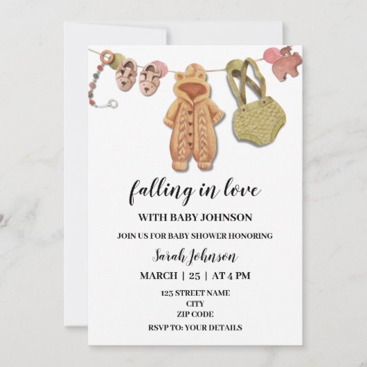 秋の感謝祭秋の赤ちゃんシャワー招待 招待状 (正面)