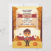 秋の感謝祭誕生日写真招待状 招待状 (正面)