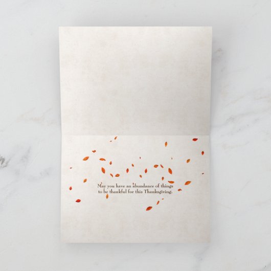 秋の感謝祭 カード (内部)
