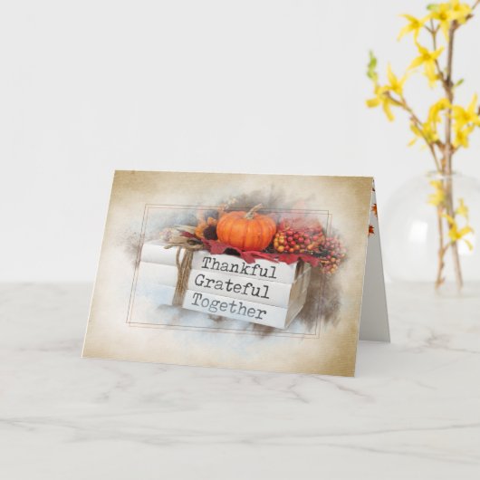 秋の感謝祭 カード (黄色い花)