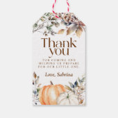 秋の感謝祭 パンプキン ベイビーシャワー 感謝の気持ちを伝えるギフト ギフトタグ (裏面)