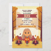 秋の感謝祭 誕生日 写真 招待状 (正面)