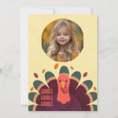 秋の感謝祭 誕生日 写真 招待状 (裏面)