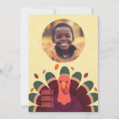 秋の感謝祭 誕生日 写真 招待状 (裏面)