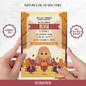 秋の感謝祭 誕生日 写真 招待状