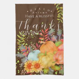 秋の感謝茶 キッチンタオル