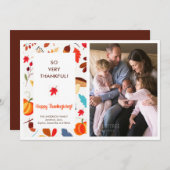 秋の感謝記念写真誕生のお知らせ シーズンカード (正面/裏面)