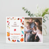 秋の感謝記念写真誕生のお知らせ シーズンカード (スタンド正面)