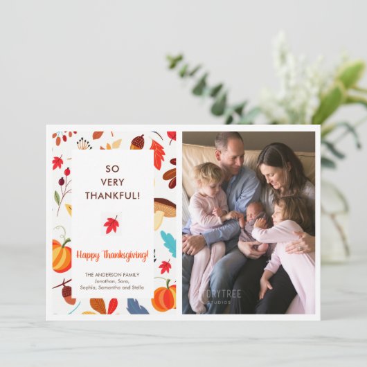 秋の感謝記念写真誕生のお知らせ シーズンカード (スタンド正面)