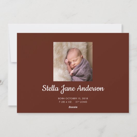 秋の感謝記念写真誕生のお知らせ シーズンカード (裏面)