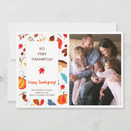 秋の感謝記念写真誕生のお知らせ シーズンカード