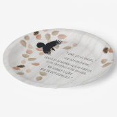 秋の懐かしい詩の風の葉強いカラス飛行 ペーパープレート (アングル)