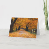 秋の懐旧の情の下で歩くこと カード (裏面)