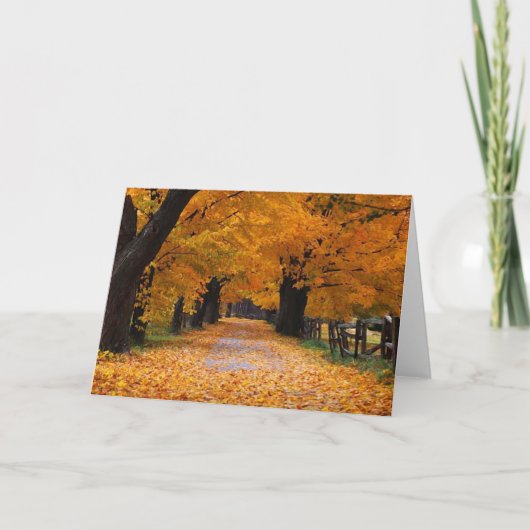 秋の懐旧の情の下で歩くこと カード (正面)