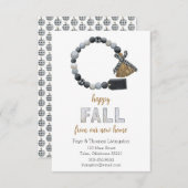 秋の我が家 お引越しのお知らせ 招待状 (正面/裏面)