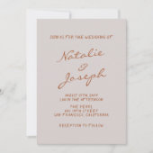 秋の手の書ピンお洒落プ結婚ス 招待状 (正面)