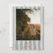 秋の手の書Pinstripesの写真結婚の数 招待状 (裏面)