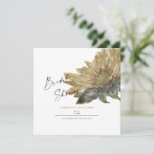 秋の手描きひまわり ブライダルシャワー スクエア 招待状 (スタンド正面)