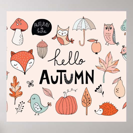 秋の手描き、季節のコレクション。 ポスター (正面)