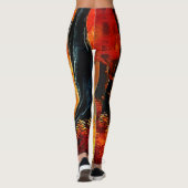 秋の抱擁:炎の森の道 レギンス (裏面)