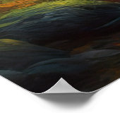 秋の抱擁、緑豊かな森 ポスター (角)