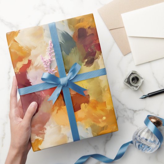 秋の抽象的な絵画 ラッピングペーパー (ギフト)