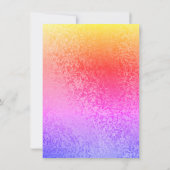 秋の抽象芸術きらめくカラーズピンクパープル結婚ズ 招待状 (裏面)