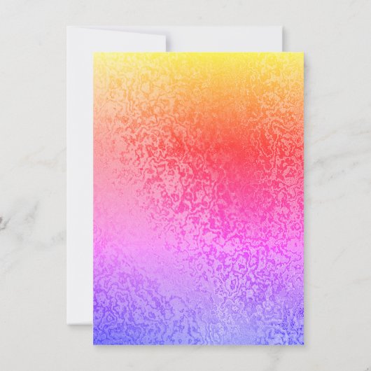 秋の抽象芸術きらめくカラーズピンクパープル結婚ズ 招待状 (裏面)