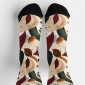 秋の抽象芸術ソックスさび・グリーン・クリーム ソックス (上部)